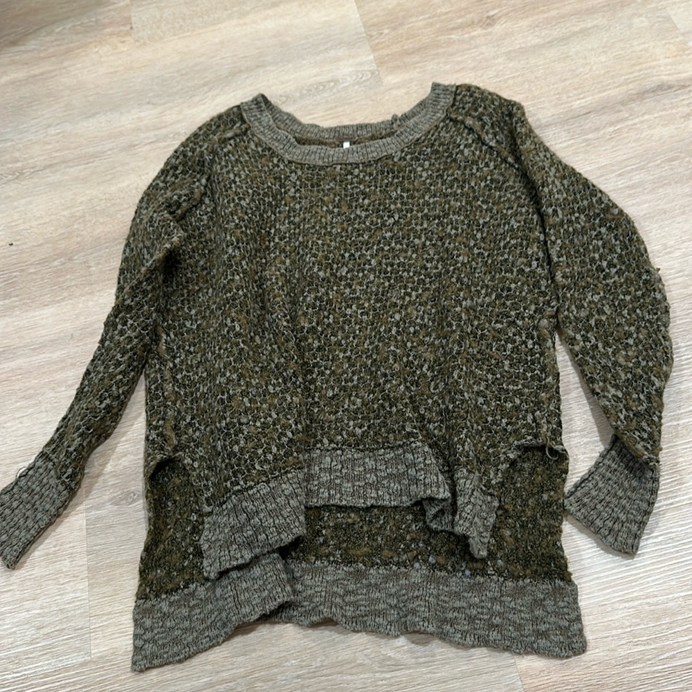 XSmall FREE PEOPLE honeycomb green sweater top - XS